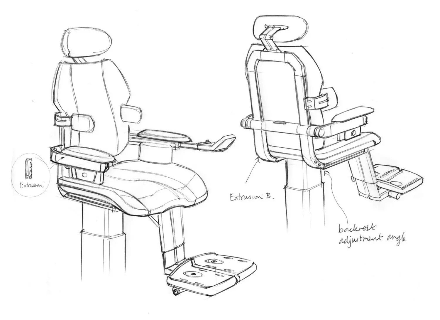 Wheelchair design sketch